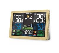 Estación Meteorológica para Casa con Sensor Digital, Pantalla a Color Reloj Hora Temperatura Humedad Pronóstico del Tiempo Barómetro Termómetro Higrómetro