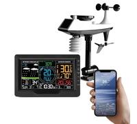 Estación meteorológica Pluviómetro profesional 8 en 1 con sensor exterior Estación meteorológica inalámbrica Pronóstico del tiempo Humedad,Predecir con precisión