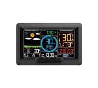 Estación meteorológica profesional a color for interior y exterior, higrómetro inalámbrico, termómetro, pluviómetro, velocidad del viento, dirección, reloj de pronóstico