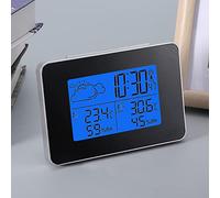 Estación meteorológica, pronóstico inalámbrico LCD Estación meteorológica Reloj despertador digital Termómetro para interiores y exteriores Higrómetro con retroiluminación Pantalla LCD y sensor extern