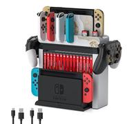 Estación organizadora de juegos Switch con cargador de controlador, base de carga para Nintendo Switch y OLED Joycons, soportes para interruptores, soportes y soportes para juegos, The Legend of Zelda