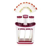 Estación para apretar, máquina de alimentos y relleno de bolsas, llena 3 bolsas reutilizables a la vez, fácil de usar, apto para lavavajillas, esencial para preparación de alimentos caseros