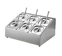 Estación para ingredientes de pizza, Especiero de acero inoxidable con tapas for condimentos y aderezos for pizza, plateado, varios tamaños(51.5x40x23.5cm)