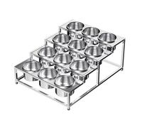 Estación para ingredientes de pizza, Especiero de acero inoxidable plateado, varios tamaños(Silver-a,57x74x31cm)