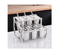 Estación para ingredientes de pizza, Estación de ingredientes for pizza acero inoxidable, dispensador condimentos, estante plateado, varios tamaños(-36X35X25CM)