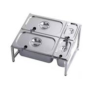 Estación para ingredientes de pizza, Estación de ingredientes for pizza, recipientes condimentos acero inoxidable con tapa, color plata(C)