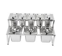 Estación para ingredientes de pizza, Estación de preparación alimentos for pizza desmontable acero inoxidable, 0,7 mm, pulida, varios tamaños(Type 9 3x2.2L Pot 5x1.6L Pot)