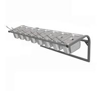 Estación para ingredientes de pizza, Soporte organizador de especias y aderezos acero inoxidable for montaje en pared, varios tamaños(C,83x25x23cm)