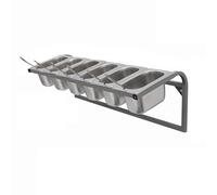 Estación para ingredientes de pizza, Soporte organizador de especias y aderezos acero inoxidable for montaje en pared, varios tamaños(B,66.5x25x23cm)