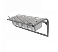 Estación para ingredientes de pizza, Soporte organizador de especias y aderezos acero inoxidable for montaje en pared, varios tamaños(C,50x25x23cm)