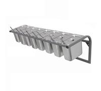 Estación para ingredientes de pizza, Soporte organizador de especias y aderezos acero inoxidable for montaje en pared, varios tamaños(F,83x25x23cm)