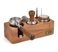 Estación Prensado Café de Madera de Nogal 58mm Tamper Station para Barista Base Portafiltro Cafetera Estable Organizador Accesorios Espresso Soporte Manipulación Apisonamiento Tamping Antideslizante