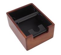 Estación Tamper Cafe, 21 x 16 x 9.5 cm Estación de Apisonamiento de Café Expreso, Café Knock Box Integrado de Organizador de Herramientas Soporte Antipresión Caja de Posos de Café de Madera Maciza