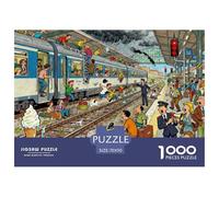 Estación Termini de Roma caótica Puzzle De Madera Impermeable Puzzles De 1000 Piezas para Adultos Divertido Rompecabezas Juegos Educativos
