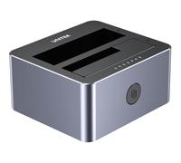 Estación UNITEK doble para discos duros 2.5' / 3.5' SATA con función de clonación - USB-C 3.1 Gen 2 10Gbps