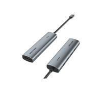 Estación Vention de acoplamiento 5-en-1 USB-C a HDMI / 3x USB 3.0 / PD Tipo aleación de aluminio gris 0.15M