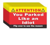 Estacionaste como un idiota, 100 tarjetas de estacionamiento de 3, 5 x 2, pegatinas divertidas de estacionamiento malo, violación de múltiples razones para Navidad para adultos