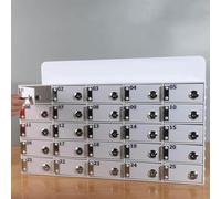Estaciones de carga para teléfono celular con almacenamiento con cerradura - 30 rejillas para teléfono móvil, caja de carga segura para oficinas, escuelas y eventos