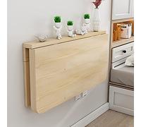 Estaciones de trabajo para computadora Mesa de hojas abatibles montada pared Mesas de comedor plegables portátil flotante, Mesa colgante que ahorra espacio estudio, dormitorio, baño o balcón, Madera