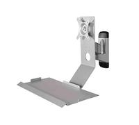 Estaciones de Trabajo Swivel Head Silver Monitor Stand with Plain Keyboard Tray Non-Foldable Single Screen Equipos para Juegos