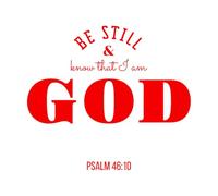Estad quietos y sabed que yo soy Dios de la Biblia Calcomanías de pared 42x47.6cm Impermeable Rojo