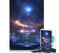 Estadio de fútbol flotando en la inmensidad del Espacio Rompecabezas de 1000 Piezas para Adultos Juguete para ejercitar la Mente y Relajarse Corte de precisión Regalo Elegante (50x75cm)