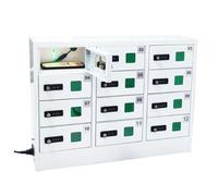 Estadística de carga de teléfono de acero con 12 ranuras con cerradura combinada segura para escuelas, oficinas, hoteles, gabinete de carga para un fácil acceso