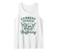 Estado Actual Buffering Perezoso Perezoso Sarcasmo Meme Vintage Camiseta sin Mangas