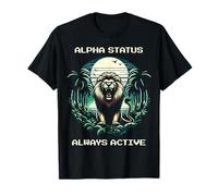 Estado Alfa Activo | Lion Pixel Art Retro Gaming Camiseta