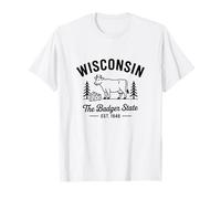 Estado Americano del tejón del Medio Oeste, Estados Unidos 1848 Wisconsin Orgulloso Camiseta