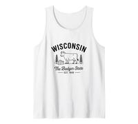 Estado Americano del tejón del Medio Oeste, Estados Unidos 1848 Wisconsin Orgulloso Camiseta sin Mangas