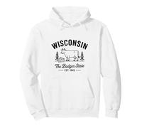Estado Americano del tejón del Medio Oeste, Estados Unidos 1848 Wisconsin Orgulloso Sudadera con Capucha