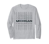 Estado Minimalista - Estados Unidos Modern Michigan Manga Larga