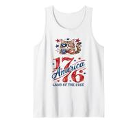 Estados Unidos 250 Aniversario Celebra el Gato patriótico de Moda 1776 Camiseta sin Mangas