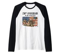 Estados Unidos 250 Aniversario Guerra Revolucionaria 1776 2026 Camiseta Manga Raglan