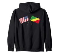 Estados Unidos Congo Brazzaville Banderas Cruzadas Congoleño Americano Sudadera con Capucha
