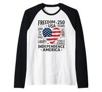 Estados Unidos de América - 250 años - Liberty - Free USA Camiseta Manga Raglan