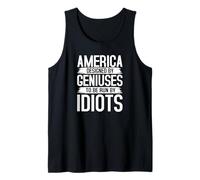 Estados Unidos diseñado por genios dirigidos por Idiotas Quote Camiseta sin Mangas