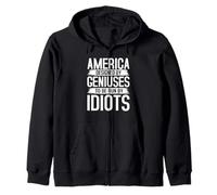 Estados Unidos diseñado por genios dirigidos por Idiotas Quote Sudadera con Capucha