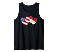Estados Unidos Egipto Corazón Banderas American Egyptian Love Pride Camiseta sin Mangas