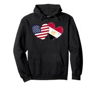 Estados Unidos Egipto Corazón Banderas American Egyptian Love Pride Sudadera con Capucha