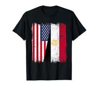 Estados Unidos Egipto Media Bandera American Egyptian Heritage Camiseta