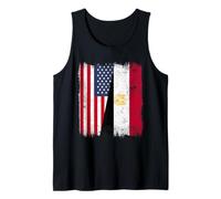 Estados Unidos Egipto Media Bandera American Egyptian Heritage Camiseta sin Mangas