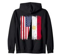 Estados Unidos Egipto Media Bandera American Egyptian Heritage Sudadera con Capucha