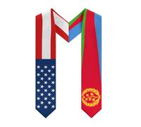 Estados Unidos Eritrea Bandera eritrea 1 Estola de graduación Chal de graduación Banda para graduado Estudiante en el extranjero Estudios internacionales 2026 Graduado Chales gruesos Decoración Prese