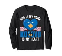 Estados Unidos es mi hogar Kosovo es mi corazón Orgullo Kosovo Kosovo Manga Larga