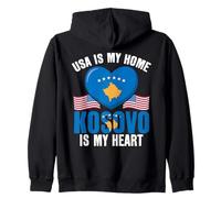 Estados Unidos es mi hogar Kosovo es mi corazón Orgullo Kosovo Kosovo Sudadera con Capucha