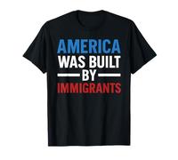 Estados Unidos fue construido por inmigrantes protestan Pride Migra USA Flag Camiseta