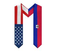 Estados Unidos Haití Bandera haitiana 1 Estola de graduación Chal de graduación Banda para graduado Estudiante en el extranjero Estudios internacionales 2026 Graduado Chales gruesos Decoración Presen