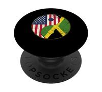 Estados Unidos Jamaica Yin Yang Bandera Americana Raíces Jamaicanas PopSockets PopGrip Adhesivo